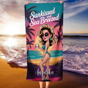 Serviette De Plage Plage Tropicale Brisée par le Soleil