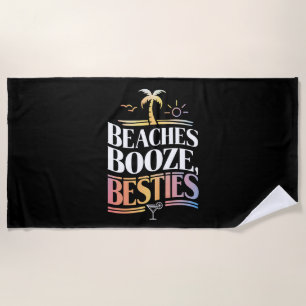 Serviette De Plage Plages Booze & Besties Coconut Tree été