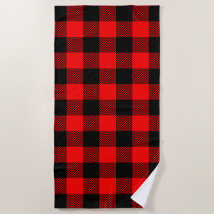 Serviette De Plage Plaid rouge et noir de contrôle de Buffalo de