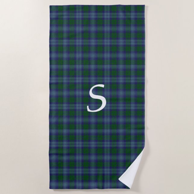 Serviette de plage Plaid Tartan Sutherland (Devant)