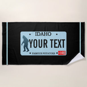 Serviette De Plage Plaque de licence Idaho Sasquatch
