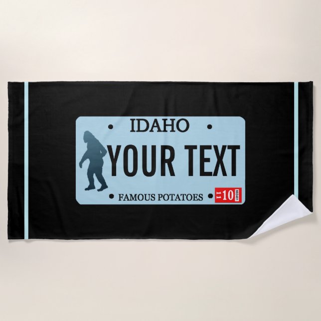 Serviette De Plage Plaque de licence Idaho Sasquatch (Devant)