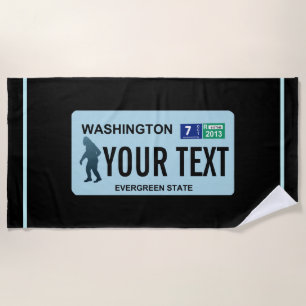 Serviette De Plage Plaque de licence Washington Sasquatch