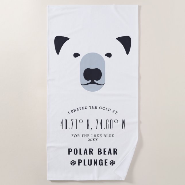 Serviette De Plage Plongée de l'ours polaire (Devant)