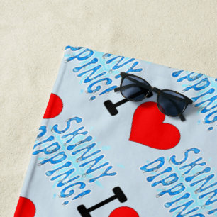Serviette De Plage Plongeurs maigres, J'Aime Plonger maigre