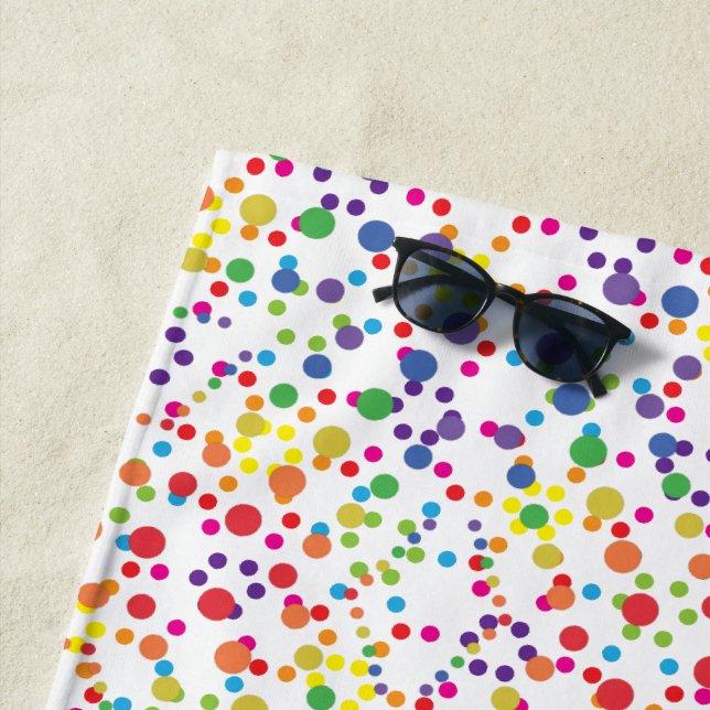 Serviette De Plage Points arc-en-ciel (En situation)