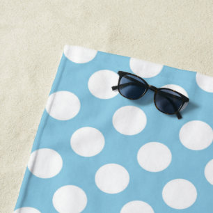 Serviette De Plage Pois Bleus, Motif Pointe Polka, Points, Pointe