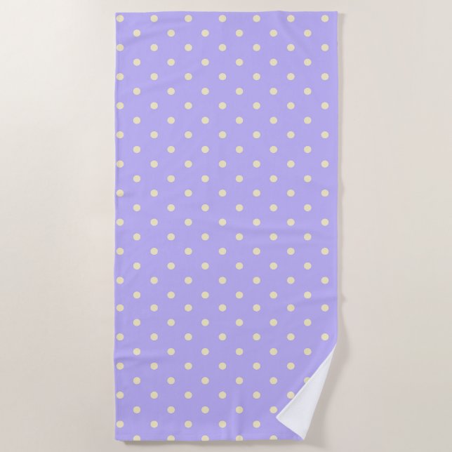 Serviette De Plage Pois & points lavande et jaune (Devant)
