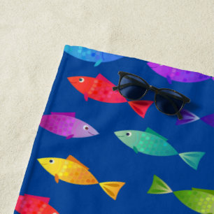 Serviette De Plage Poisson arc-en-ciel dans l'océan motif coloré mign