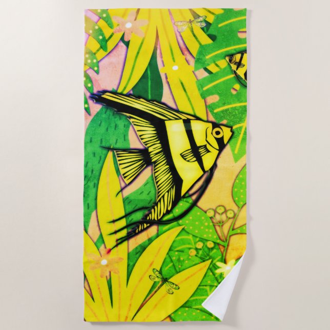 Serviette De Plage Poisson blanc (Devant)