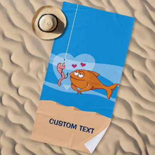 Serviette De Plage Poisson et appât en amour