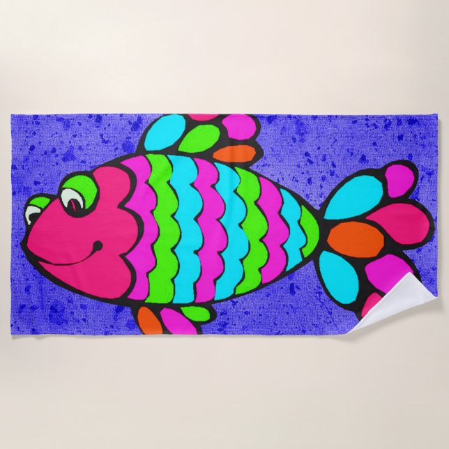 Serviette De Plage Poisson tropical (Devant)