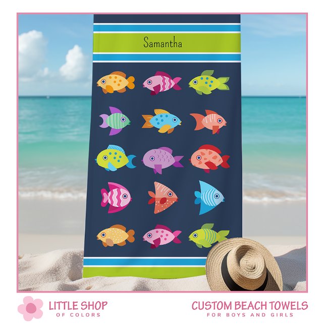 Serviette De Plage Poisson tropical personnalisé (Créateur téléchargé)