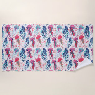 Serviette De Plage Poissons de gelée colorée