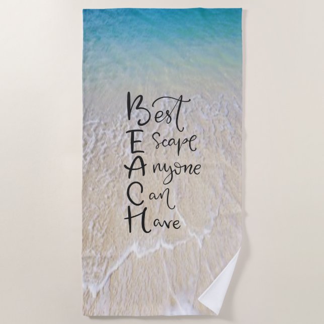 Serviette De Plage Police d'amusement d'acronymes de PLAGE avec des (Devant)
