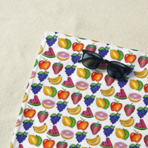 Serviette De Plage Pomme Banane citron citron Lime Raisins Fruit Berr