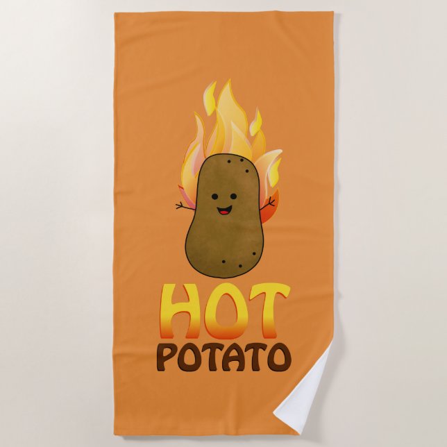 Serviette De Plage Pomme de terre chaude (Devant)