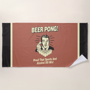 Serviette De Plage Pong de bière : Preuve d'alcool et mélange de spor