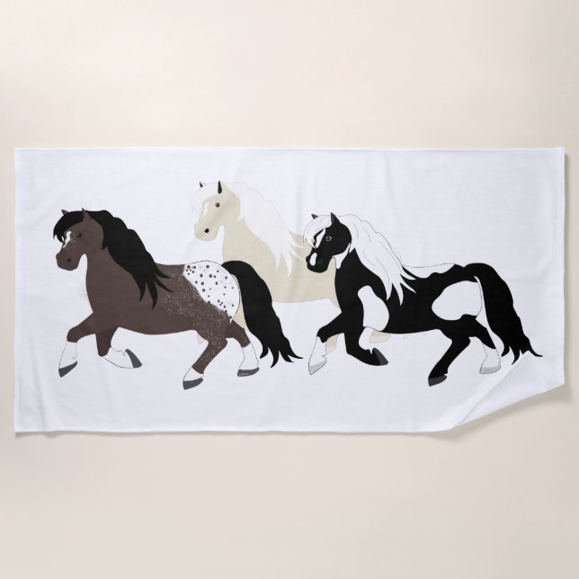 Serviette de plage Ponies (Devant)