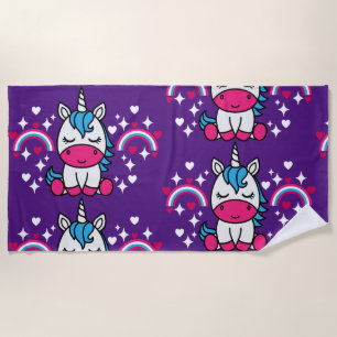 Serviette De Plage Pony de licorne violette