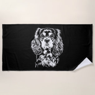 Serviette De Plage Portrait de Cavalier King Charles Vêtements Minima