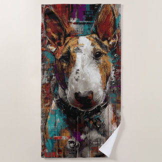 Serviette De Plage Portrait urbain de Bull Terrier