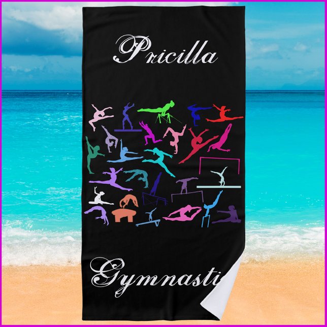 Serviette De Plage Poses de gymnastique de 25 filles personnalisées (Créateur téléchargé)