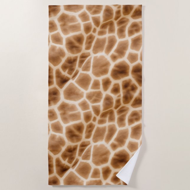 Serviette De Plage Poster de animal crème Brown Giraffe (Devant)