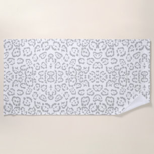 Serviette De Plage Poster de animal gris de chat de léopard de neige