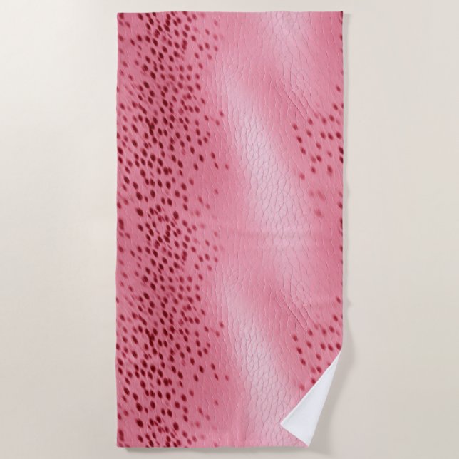 Serviette De Plage Poster de animal pointé rose (Devant)