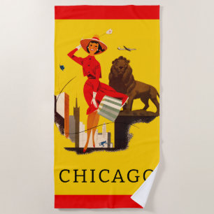 Serviette De Plage Poster de Chicago Windy City