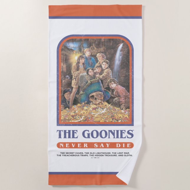 Serviette De Plage Poster de l'anniversaire du trésor des Goonies (Devant)