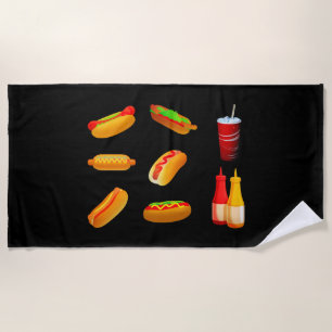Serviette de plage pour hot-dog.