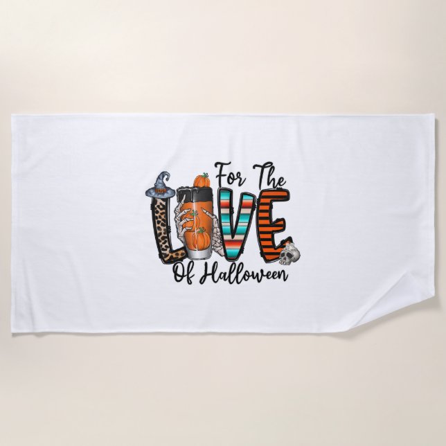 Serviette De Plage Pour L'Amour D'Halloween (Devant)