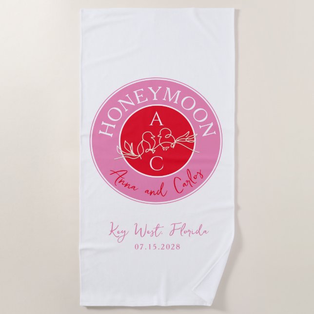 Serviette de plage pour lune de miel (Devant)