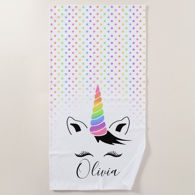 Serviette De Plage Pretty Pastel Unicorn (Devant)