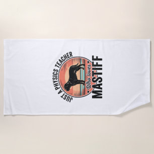 Serviette De Plage Professeur de physique aime maillot de chien vinta