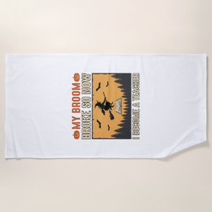 Serviette De Plage Professeur Halloween Balai Cassa Conception Vintag