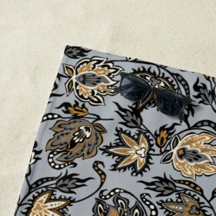 Serviette De Plage Protea Batik Hawaiian Tropical Floral - Argent