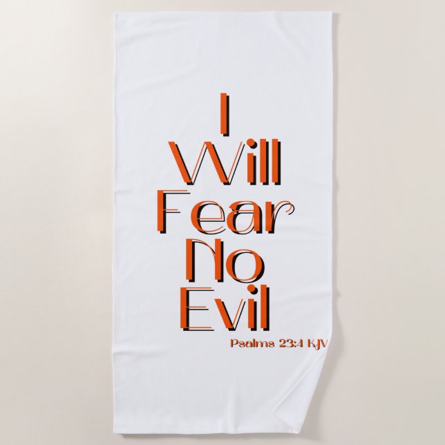 Serviette De Plage Psaumes 23:4 Citation Verse De La Bible (Devant)