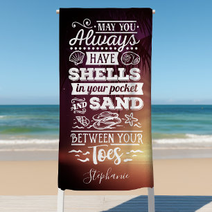 Serviette De Plage Puissiez-Vous Toujours Avoir Des Coquillages Dans