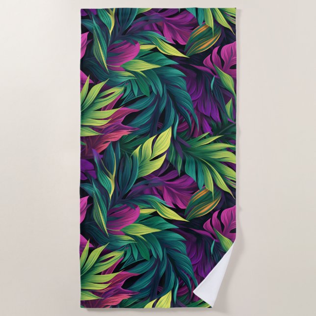 Serviette De Plage Purple & Emerald Jungle Beach Towel (Devant)