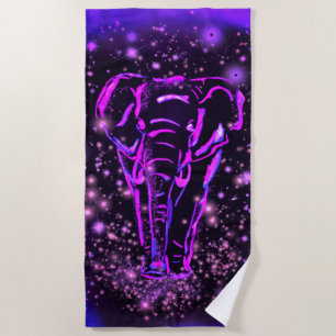 Serviette De Plage Purple Rose Elephant Dans La Nu