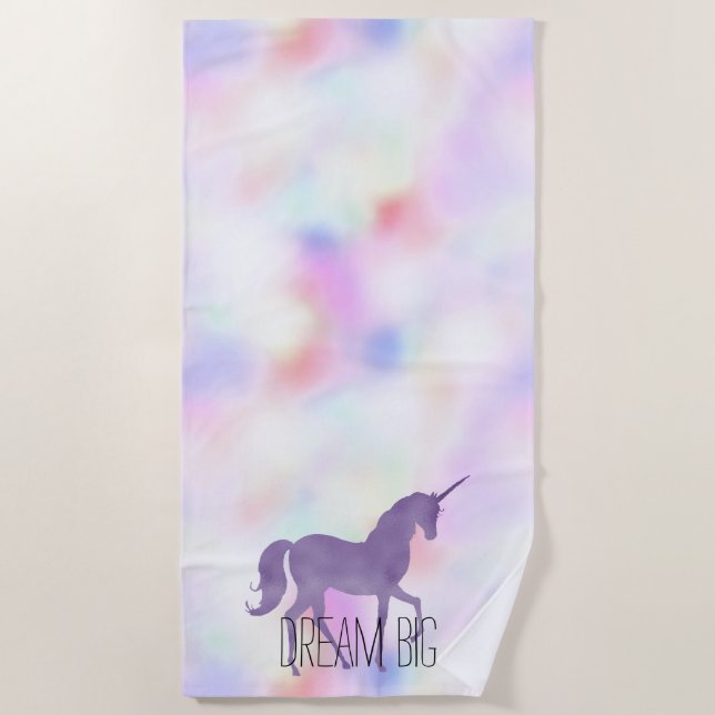 Serviette De Plage Purple Unicorne rose Peach (Devant)