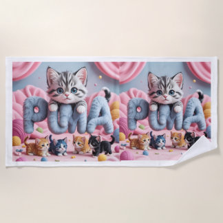 Serviette De Plage PURRMA Cute Kitten Beach Towel