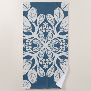 Serviette De Plage Quilt hawaïen Naupaka en beige