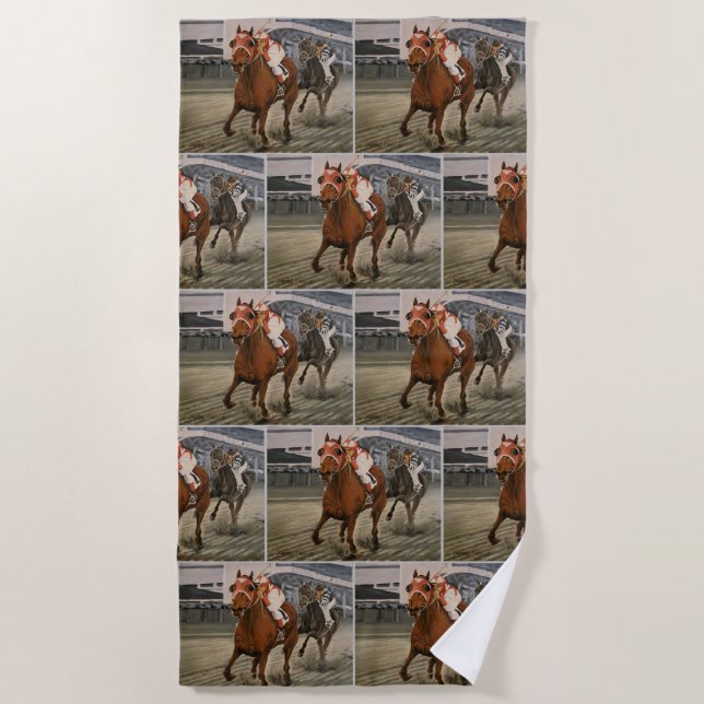 Serviette De Plage Race Horse est le Thoroughbred gagnant (Devant)