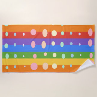 SERVIETTE DE PLAGE RAINBOW DOT STRIPES