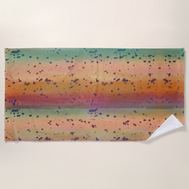 Serviette De Plage Rainbow Trout Fish Skin Amusant Motif Specké (Devant)