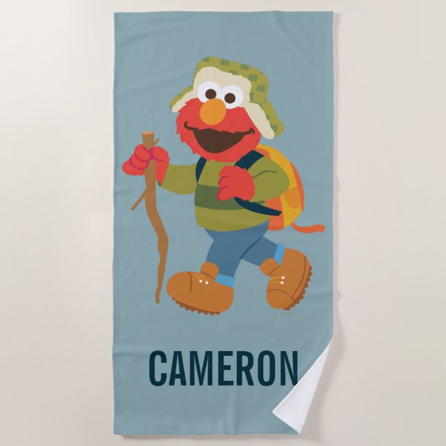 Serviette De Plage Randonnée dans les bois d'Elmo | Ajouter Votre Nom (Devant)